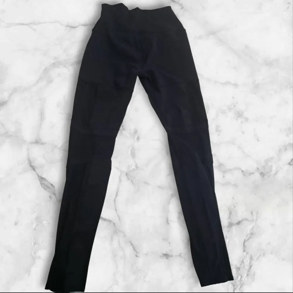Alo Black Panel Mesh Leggings Size Small